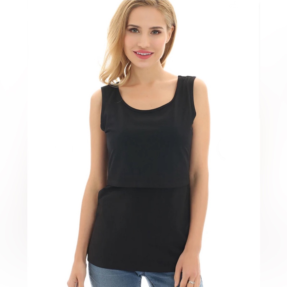 Women's Bearsland Black Sleeveless Top Nursing Top, size Large